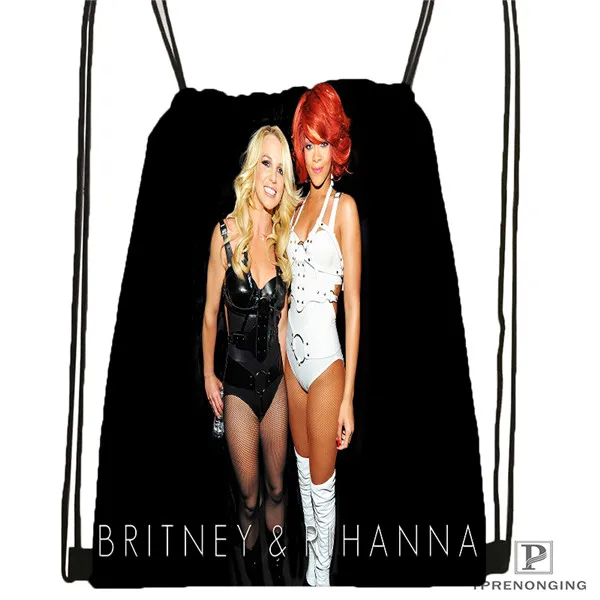 Drawstring Backpack Пользовательские Бритни фотосессия Drawstring сумка-рюкзак для парня девушку милый рюкзак дети сумка(черный назад) 31x40 см#180531-01-29 - Цвет: Drawstring Backpack