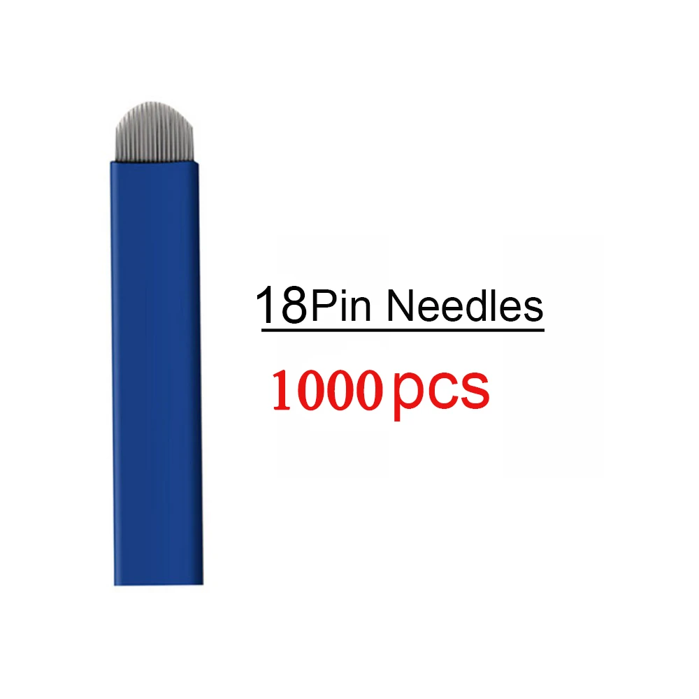 

1000PCS Microblading Shading Blades Tattoo Needles 18 Pins DOUBLE ROW Microblading Needles Fog Brow Needle