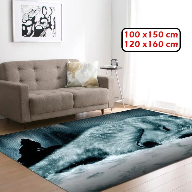 3D Рисунок волка ковер для гостиной Нескользящие прямоугольные Коврики для спальни диван йога коврик Домашний Декор(7 стилей