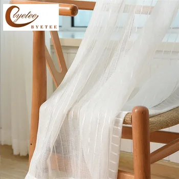 

{byetee} Window Screen Tulle for Window Yarn Sheer for Living Room Bedroom Hotel Translucent Gauze Kitchen Tulle Curtains
