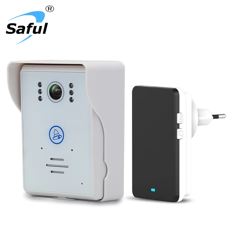 

Saful Waterproof Wireless Wifi Video Door phone Intercom Touch Button with Night Vision 1 Indoor Doorbell DoorBell Receiver