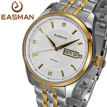EASMAN Brand Mens Wristwatch Gold Designer White Business Sapphire Luxury Solid Strap Clock Men Wristwatch Quartz
