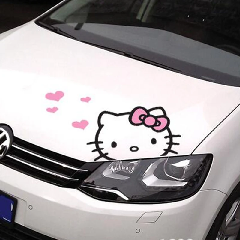 Cute Cartoon Hello Kitty font b Engine b font Cover font b Car b font Body