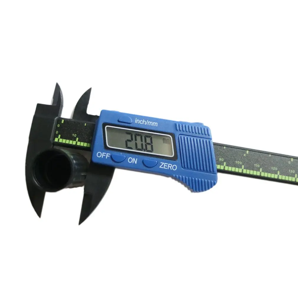 

Multifunctional Blue Digital Display Vernier Caliper 0-150mm Plastic Digital Display Vernier Caliper Color Card Box Packaging