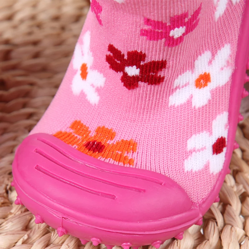 Kidadndy/Детские носки с резиновой подошвой; теплые носки для малышей; нескользящие носки с мягкой подошвой; Jrr002