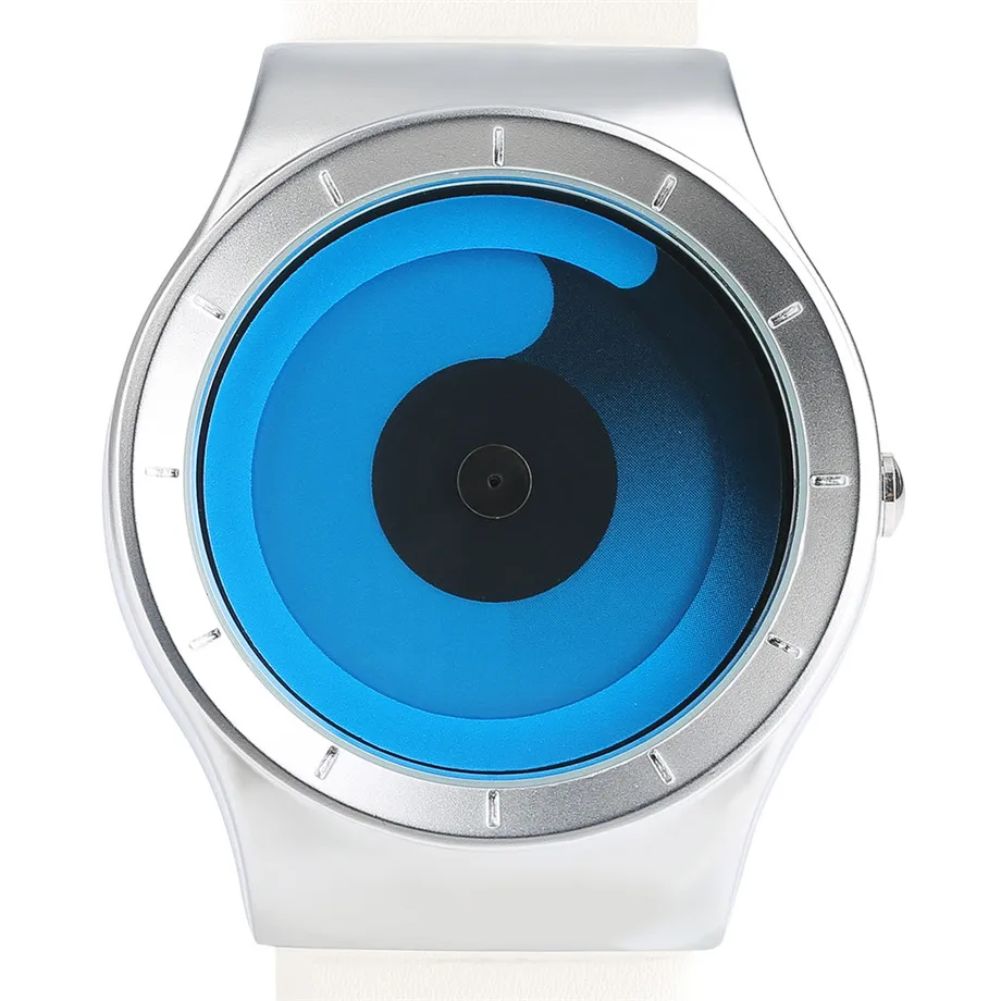 Новая концепция часы минималистский Стиль Прохладный Цвет спираль проигрыватели Роман стильные наручные часы Geek Вентиляторы подарки мужской женский часы спорт Relogio