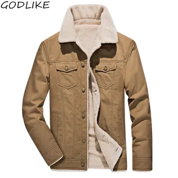 

2019 Winter Men's Warm Cargo Jackets Fleece Lined Coats For Male Outwear Wear Coats Casaco Masculino Plus Size M-4XL