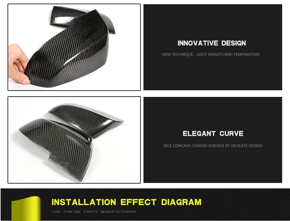 Углеродное волокно Боковые зеркала автомобиля Зеркало заднего вида чехол крышки для BMW 3 серии F30 320I 328I 335I 2012