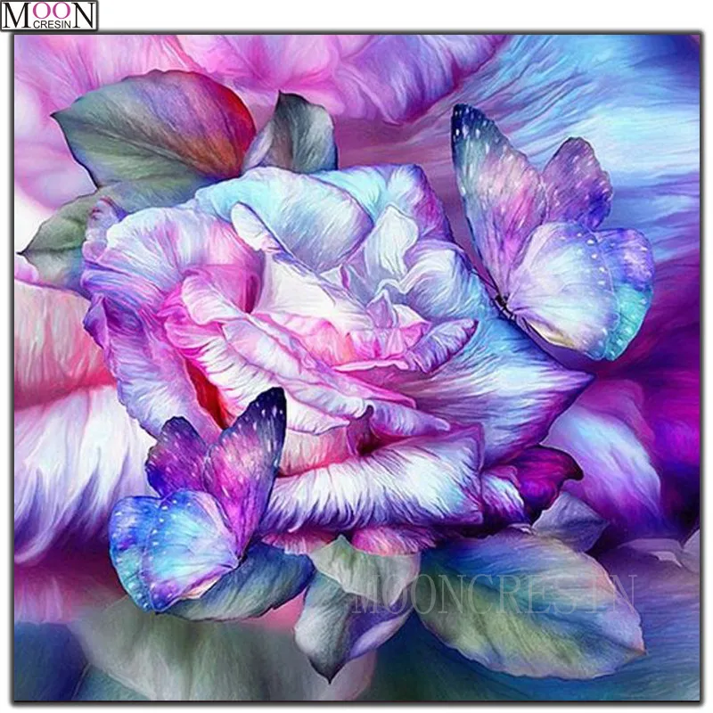 

5D DIY Diamond Painting Cross Stitch Butterfly Picking Peony Pollen Diamond Mosaic Square Full Drill 3D Diamond Embroider Flower
