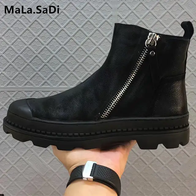 black army style boots