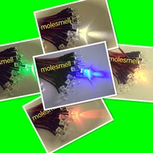 100 шт. 5 мм 5 в 12 В 24 В мигающий красный, желтый, синий, зеленый, белый мигание вспышка светодиодный светильник Набор Предварительно проводной 5 мм 5 в 12 В 24 В постоянного тока проводной