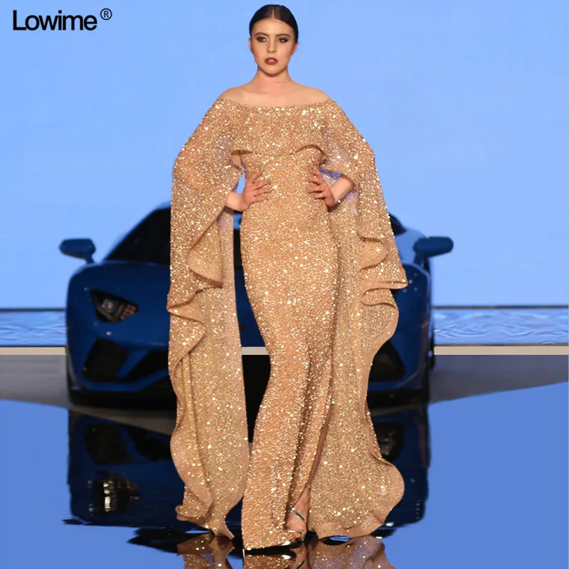 Великолепные блестящие вечерние платья в Дубае, длинные женские вечерние платья в стиле русалки с высоким разрезом, вечерние платья в арабском стиле vestidos de fiesta de noche