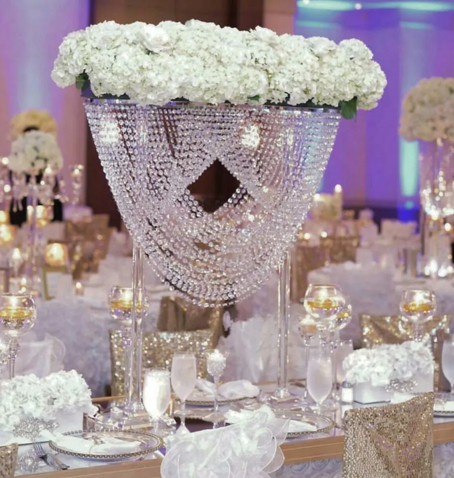 

80cm Tall Wedding Crystal Flower Stand Table Centerpiece Wedding Chandelier