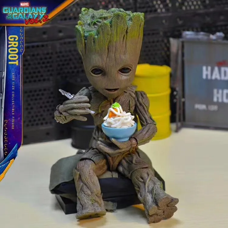 Горячие игрушки Marvel Groot Guardians of The Galaxy Мстители 1:1 милый ребенок дерево человек BJD Суставы подвижные фигурки игрушки 26 см