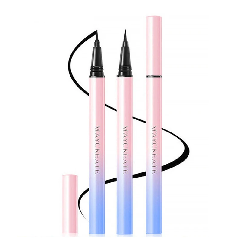 

Black Eyeliner Waterproof Sponge Hair Head Liquid Eye liner Pen High Pigment & Long Lasting Makeup Smudge-Proof Eyeliner