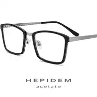 Acetate Glasses Frame Men Thin Metal Prescription Eyeglasses 2018 New Women Eye Memory Square Myopia Optical Frames Eyewear