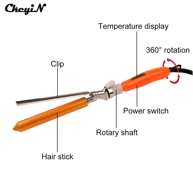 CkeyiN Профессиональный 19 мм Керамика волос щипцы для завивки волос Электрический Магия вьющиеся волосы бигуди ролика DIY керлинг прибор для