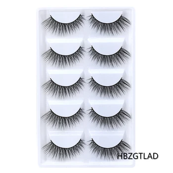 

NEW 5 pairs natural false eyelashes long 3d mink eyelashes eyelash extension winged messy 3d mink lashes black makeup eye lashes