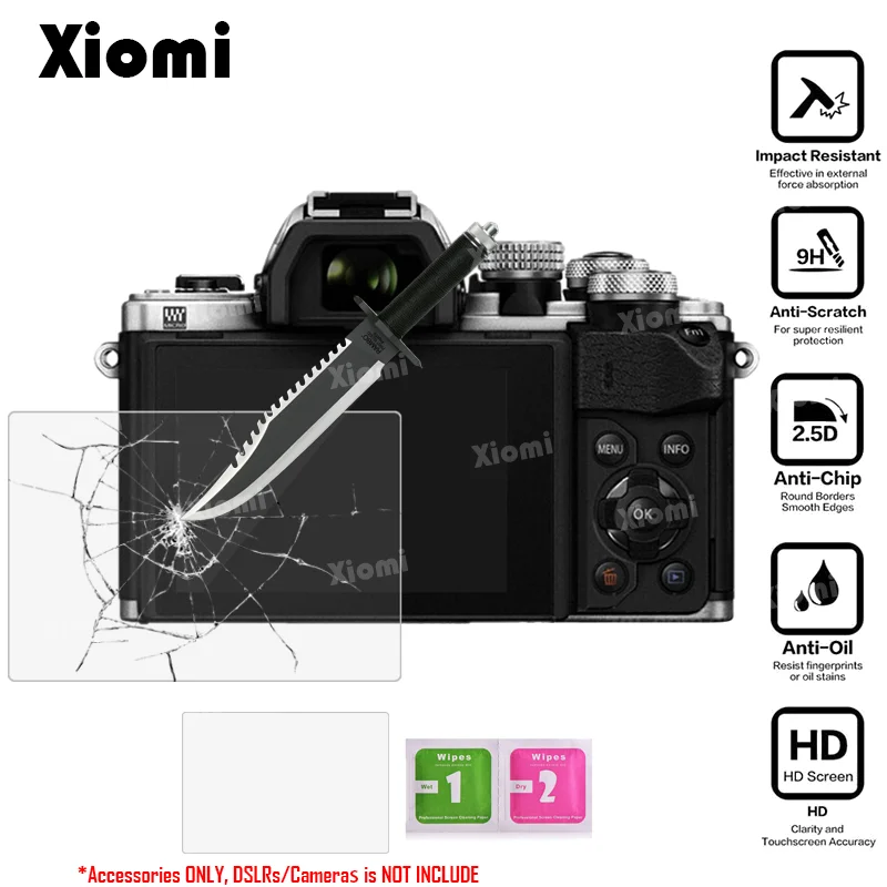 Anti-Finger Tempered Glass Hard Protective Film Screen Protector for Olympus OM-D E-M10 Mrak ii iii E-M1 Mark ii E-M5 Mark II-@