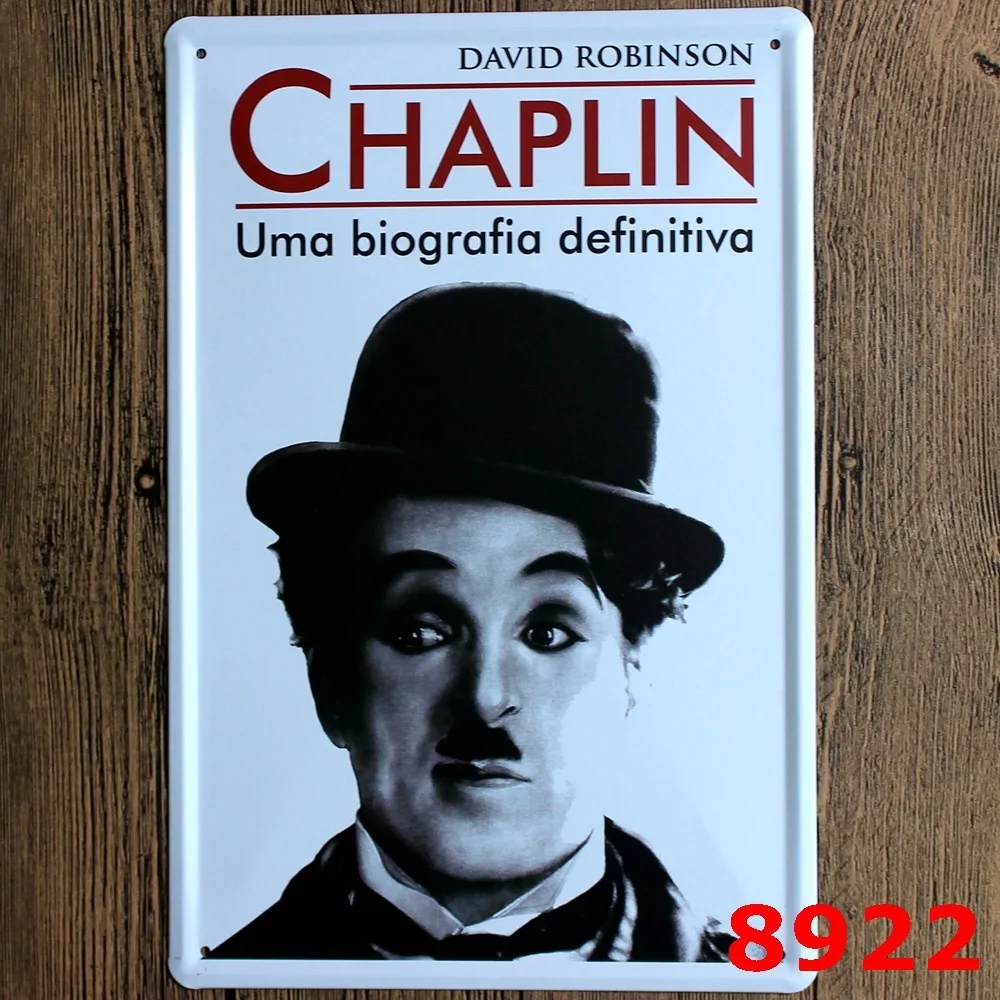 

20X30cm Famous Movie Star Charlie Chaplin Tin Sign Metal Plate Poster Home Decor
