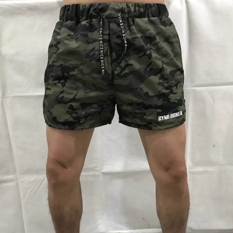 GYMLOCKER Camouflage Shorts Men's Casual Shorts Gyms Sporting Breathable Comfortable Shorts Homme Bodybuilding Bermuda Masculina