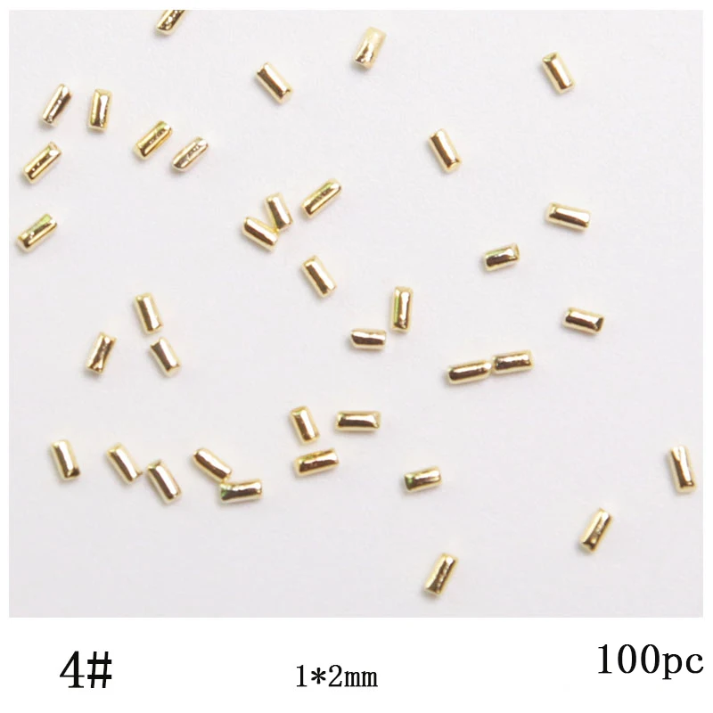 100 шт./лот, золотистые металлические заклепки, японские заклепки 15, металлический сплав, 3D украшение для ногтей, украшения для ногтей - Цвет: 04