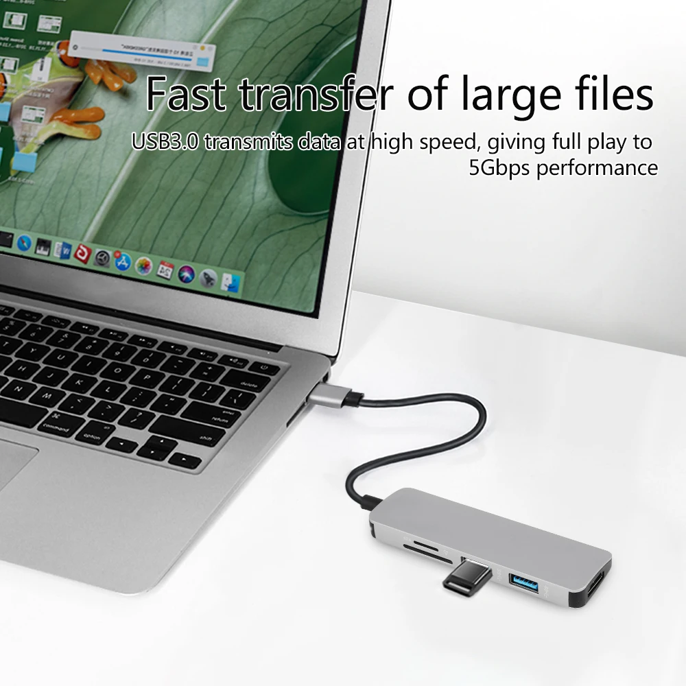 5 в 1 USB C концентратор для MacBook Pro / huawei mate 10/20 Pro USB-C-HDMI Micro SD/TF кардридер адаптер type C USB 3,0 концентратор