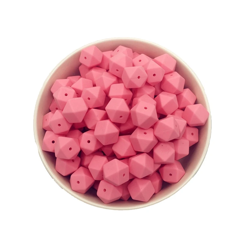 

5Pcs Hexagon Silicone Beads Baby Teething Beads For Necklace Baby Teether DIY Pacifier Chain BPA Free