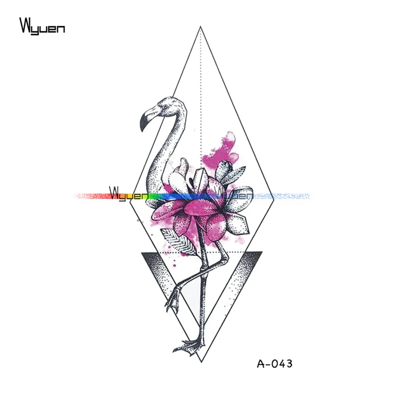 Wyuen الطيور زهرة وهمية الوشم للكبار الأصلي فلامنغو للماء المؤقتة الوشم ملصقات على الجسم الفن الوشم A-019 Wyuen الطيور زهرة وهمية الوشم للكبار الأصلي فلامنغو للماء المؤقتة الوشم ملصقات على الجسم الفن الوشم A-019