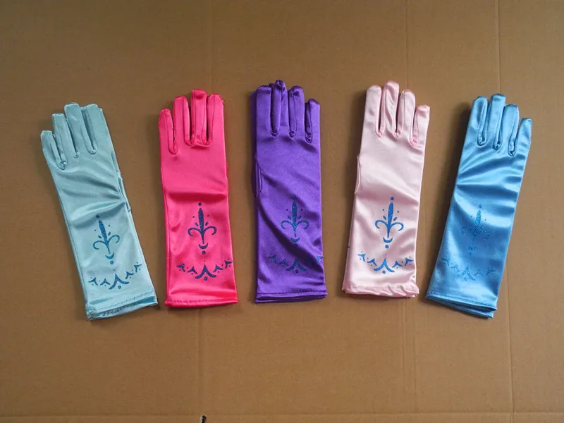 Children's holiday party gloves birthday decorated gloves snow princess print gloves