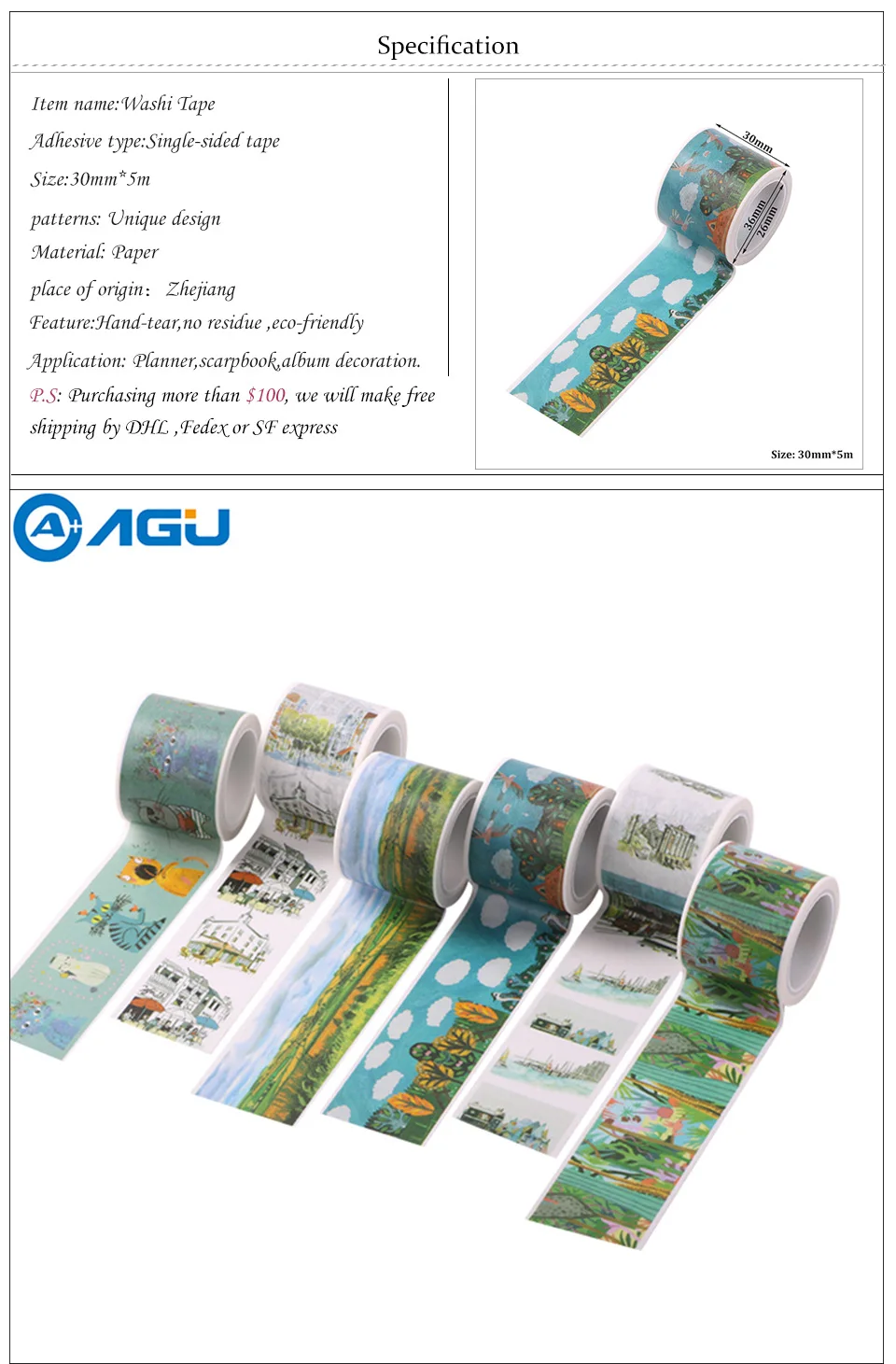 AAGU Горячая Распродажа 1 шт 30 мм широкая мультяшная васи лента клейкая DIY ремесло маскирующая лента Scrabook тетрадь декоративная бумажная лента
