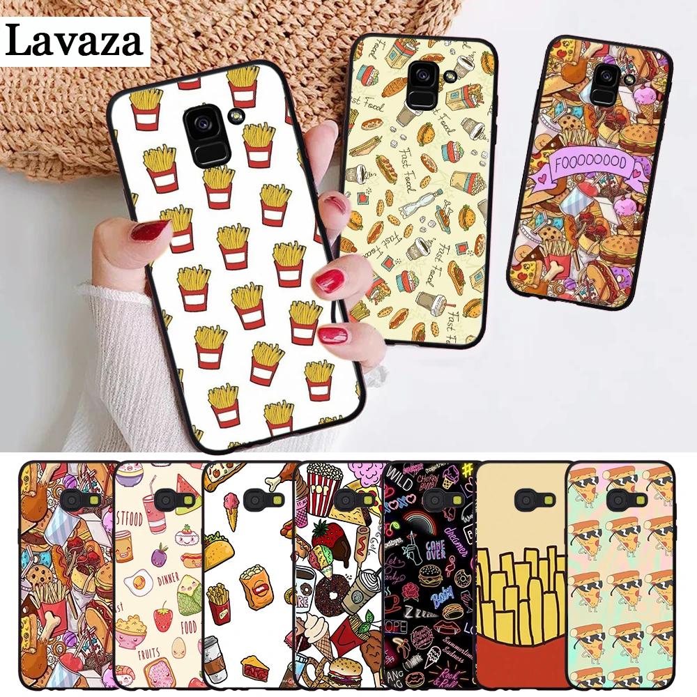 

Lavaza Fast food burger fries Silicone Case for Samsung A3 A5 2016 2017 A6 Plus 2018 A7 A8 A9 A10 A30 A40 A50 A70 J6
