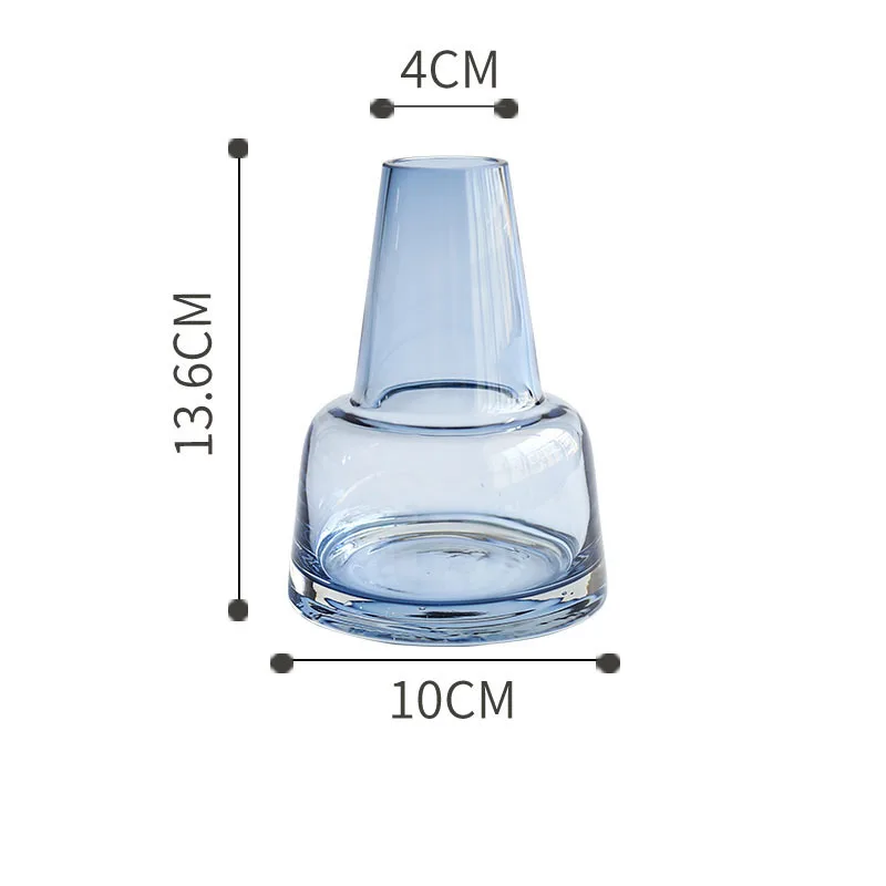 KINGLANG скандинавский минималистичный Маяк Тип ваза стеклянная для цветов расположение стол топ гидропонная ваза серый стол наружное декорирование - Цвет: Blue A