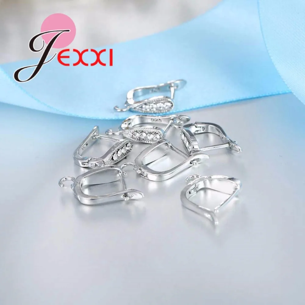 Женские серьги кольца из серебра 925 пробы с кристаллами|for jewelry making|sterling silver makingfor