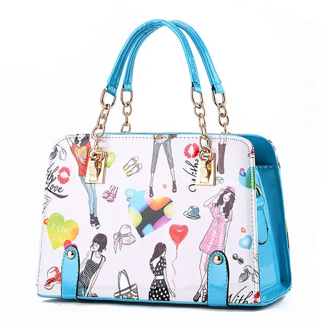 Online Women Handbags 2018 New Fashion Summer Chain Las Hand Placeholder Women Handbags 2018 New Fashion Summer Chain Las Hand Bags Cartoon Printed Female Crossbody