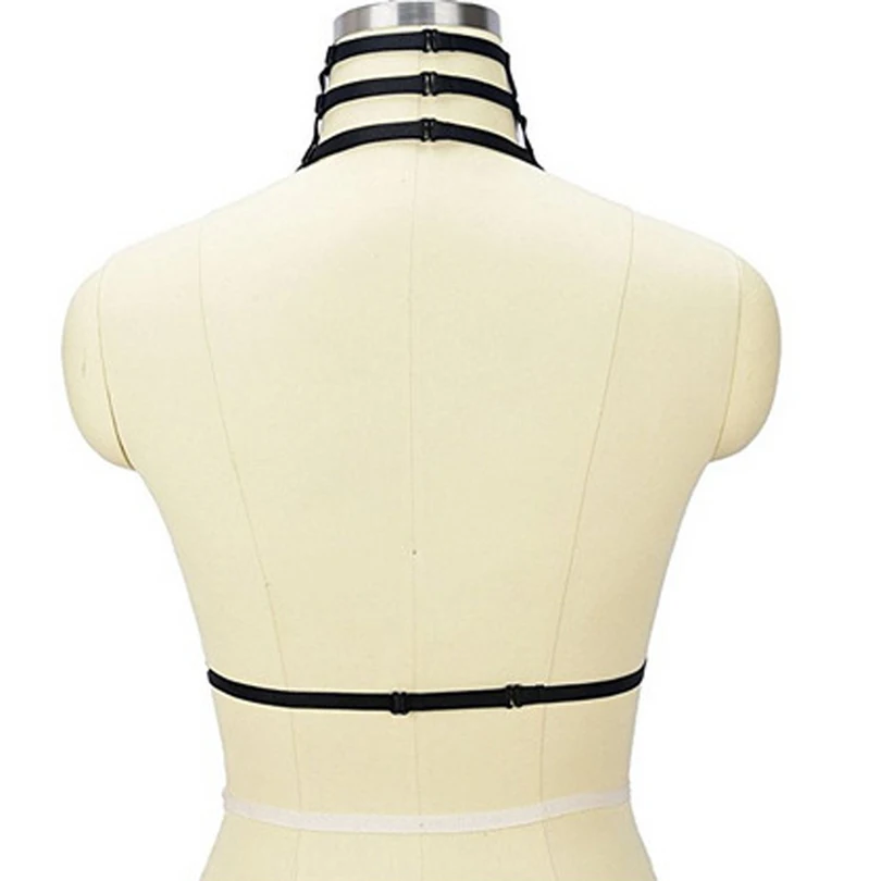 Punk Bandage Body Harness Garter for Women Wear Lingerie Party Queen Sexy Charming Straps Garter Belt Cupless Bustier Top Gothic