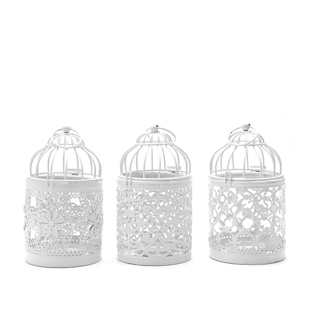 

New Hollow Holder Tealight Candlestick Hanging Lantern Bird Cage Vintage Wrought decoration