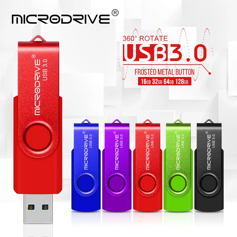 

USB3.0 Flash Drive 128GB Pen drive 32GB 64GB 16GB 8GB Metal Key Ring Memory USB 3.0 Stick