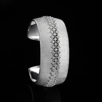 

925 Silver Zircon Bracelet Silver Bars 925 Jewelry for Women European Court Style Retro Style