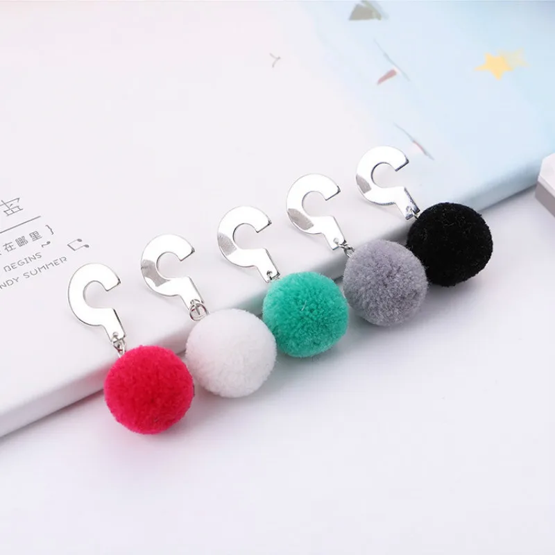 

8Seasons Exaggerated Vintage For Women Question Mark-Shaped Hand Made Plush Ball Drop Earrings Female Party Fashion Jewelry