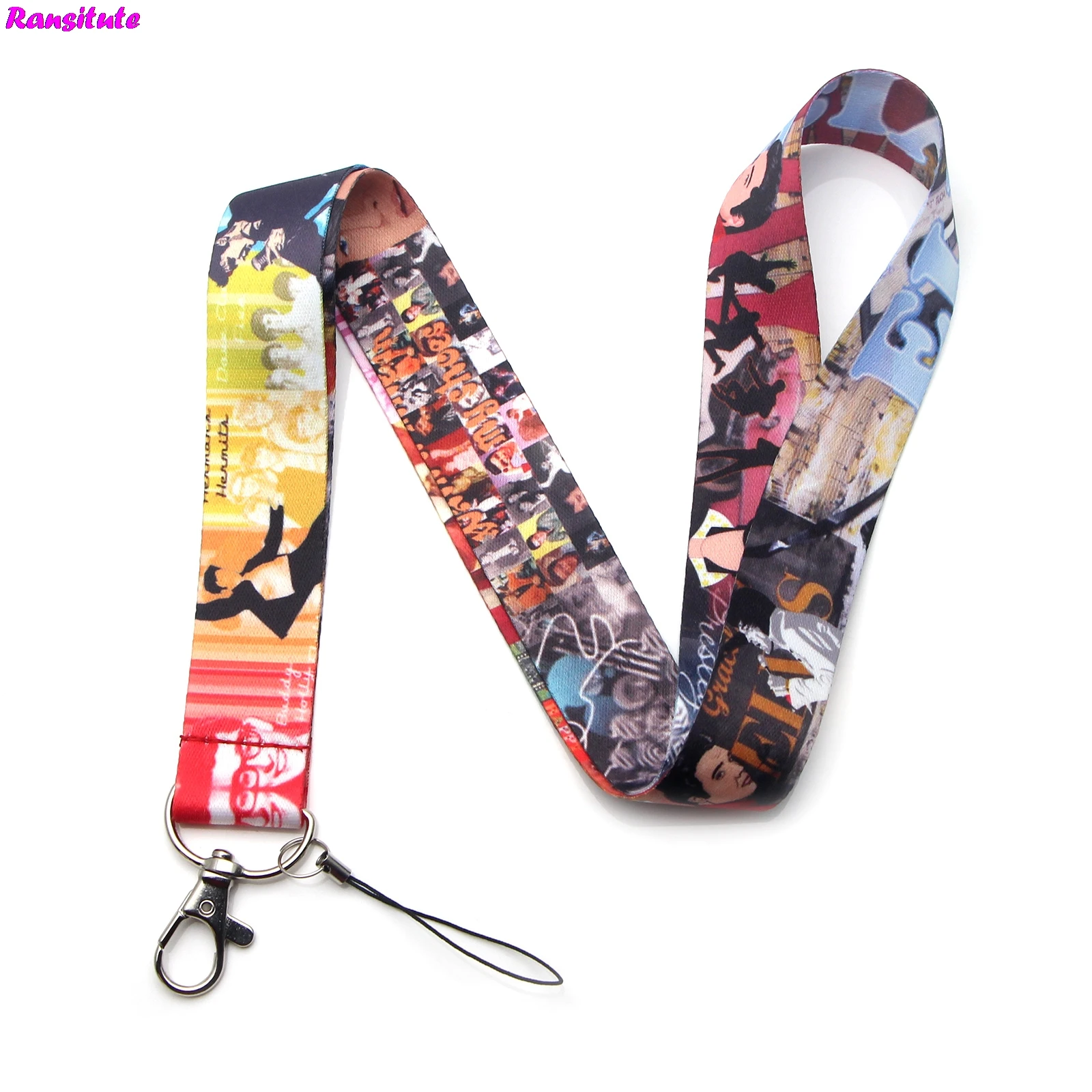 

Singer neckband lanyard key ID card gym mobile phone with USB badge clip DIY lanyard lasso