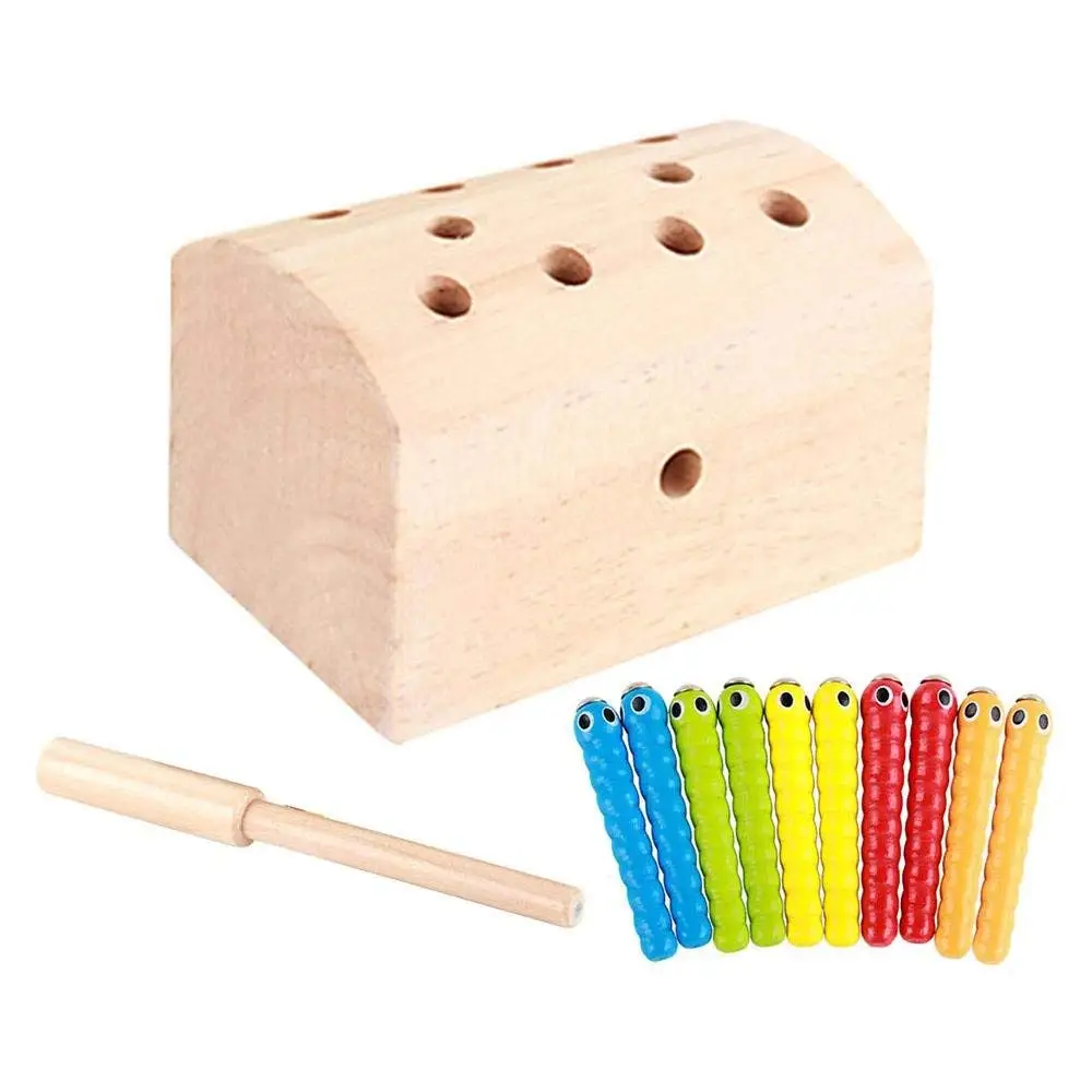 Поймать червь Магнитная игрушки для детей раннего обучения образовательная игрушка деревянная игра-головоломка для детей