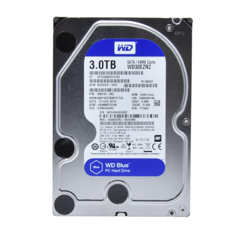 

Western Digital WD Blue 3TB hdd sata 3.5 inch internal hard disk Desktop Internal HDD 5400 RPM SATA 6Gb/s Cache 64MB HDD DISK