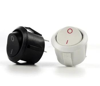 

1000Pcs 16mm Diameter Small Round Boat Rocker Switches Black Mini Round Black White Red 2 Pin ON-OFF Rocker Switch