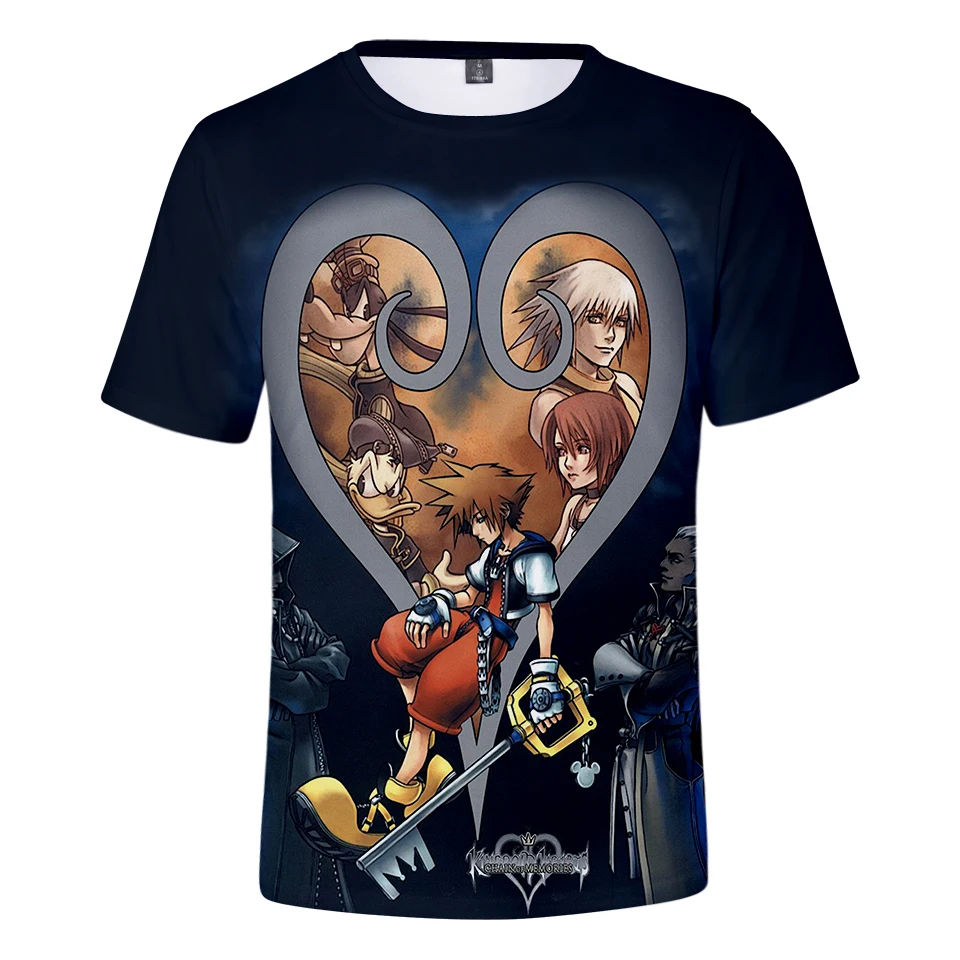 

kingdom hearts clothes cos hot summer short-sleeved casual T-shirt unisex bottoming couple love parent-child role-playing