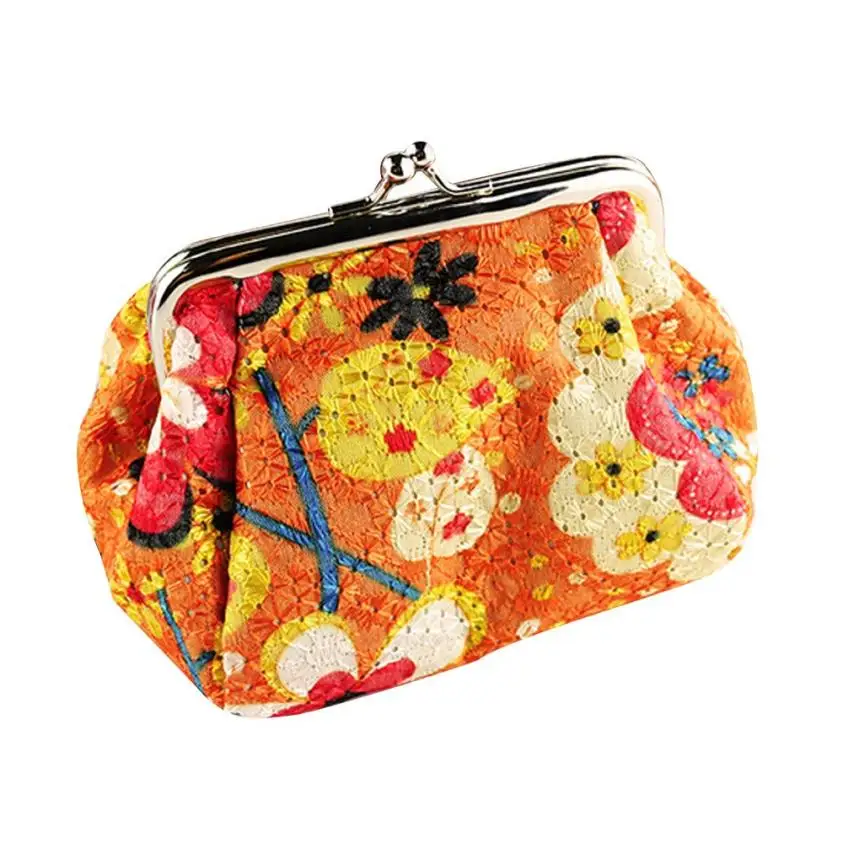 2021 New Fashion Vintage Women Small Wallet Retro Lady Flower Printing Hasp Coin Purse Polyester Clutch Bag Card Holder #Zer | Багаж и