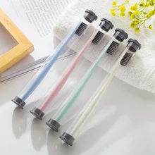 Зубная щетка из пшеничной соломы, мягкая, Экологичная, парная, Пшеничная солома, зубная щетка, портативная упаковка, зубная щетка для путешествий YS003