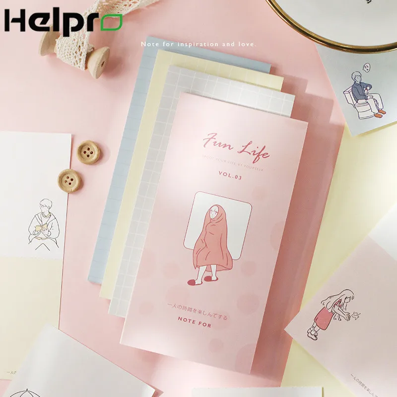 Helpro 24 листа Липкие заметки Kawaii различных дизайнов этикетка блокнот Блокнот Книга
