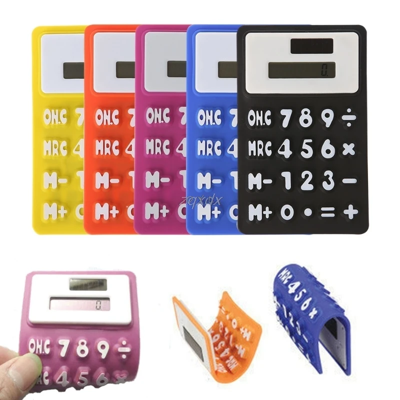 

Foldable Soft Silicone Handheld Scientific Solar Calculator For School Office Drop ship