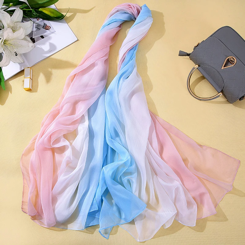 180*140 см шарфы для женщин летние для двухцветный шелковые шали шарф Высокая мода большой купальники малышек Бикини Cover Up Гавайский
